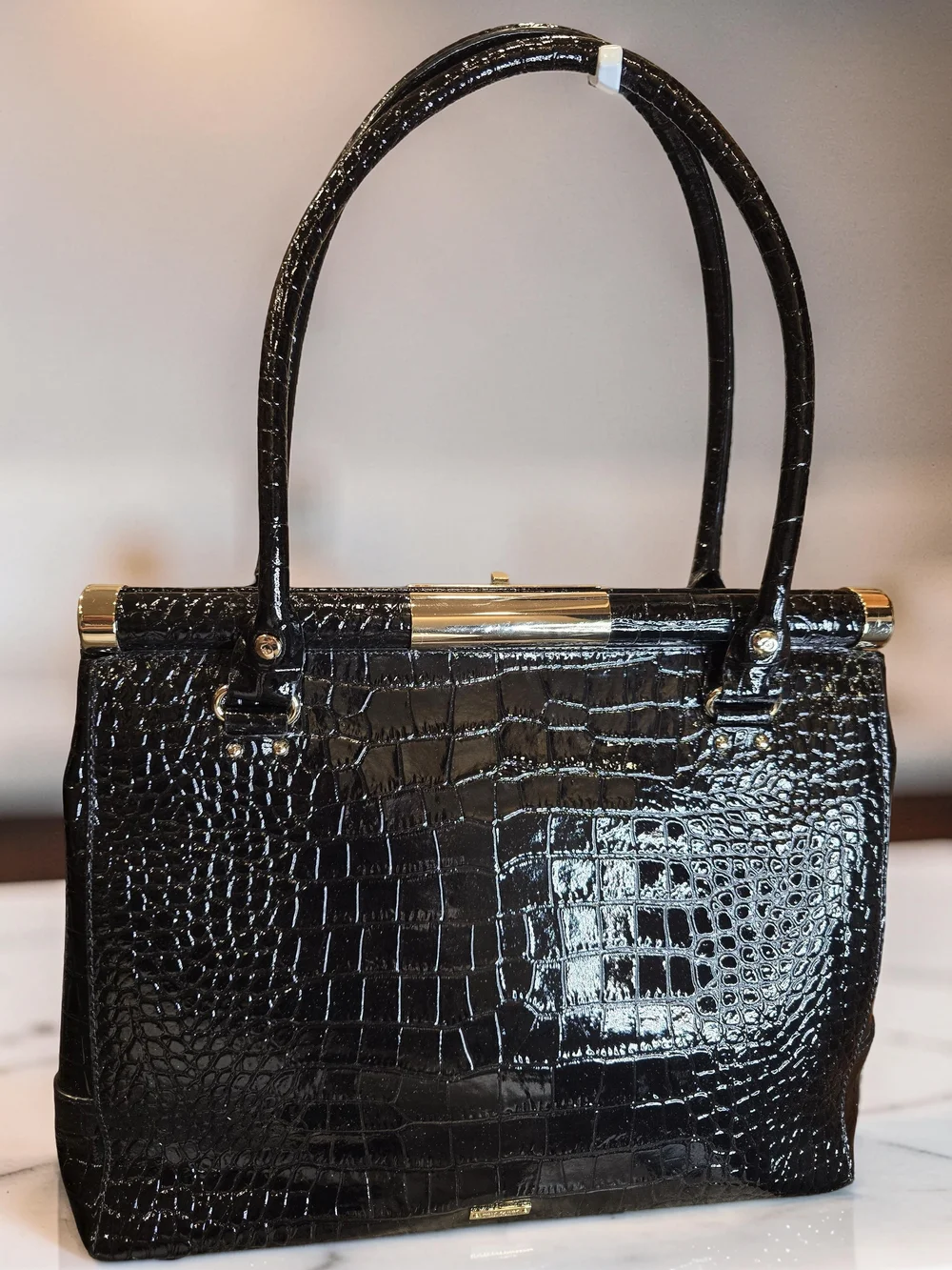 Kate Spade Knightsbridge Constance Croc Patent Leather Satchel Bag